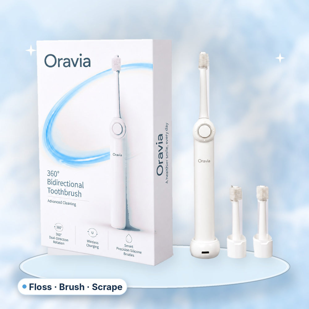 Oravia 3-in-1 Electric Toothbrush: Floss, Brush & Scrape