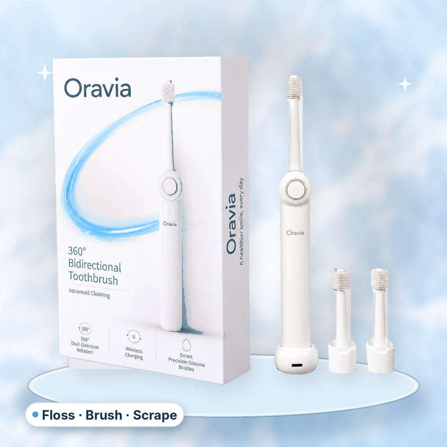 Oravia 3-in-1 Electric Toothbrush: Floss, Brush & Scrape